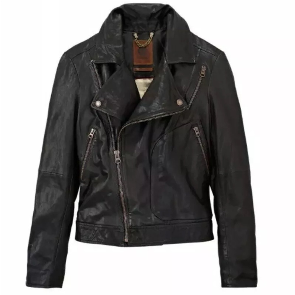 Timberland Women’s Leather Biker Jacket  A17NO